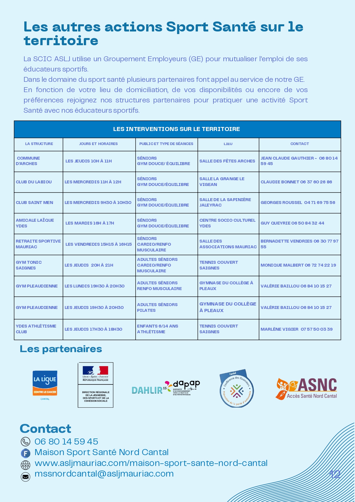 affiche partenaires de la maison de santé nord cantal